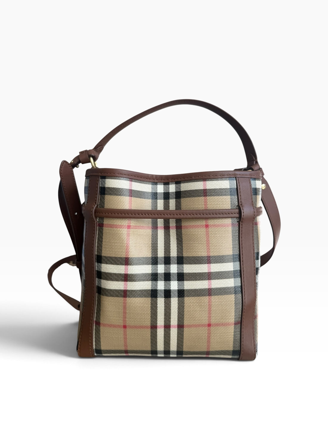 Burberry Bucket Bag in Check mit abnehmbaren und verstellbaren Schulterriemen