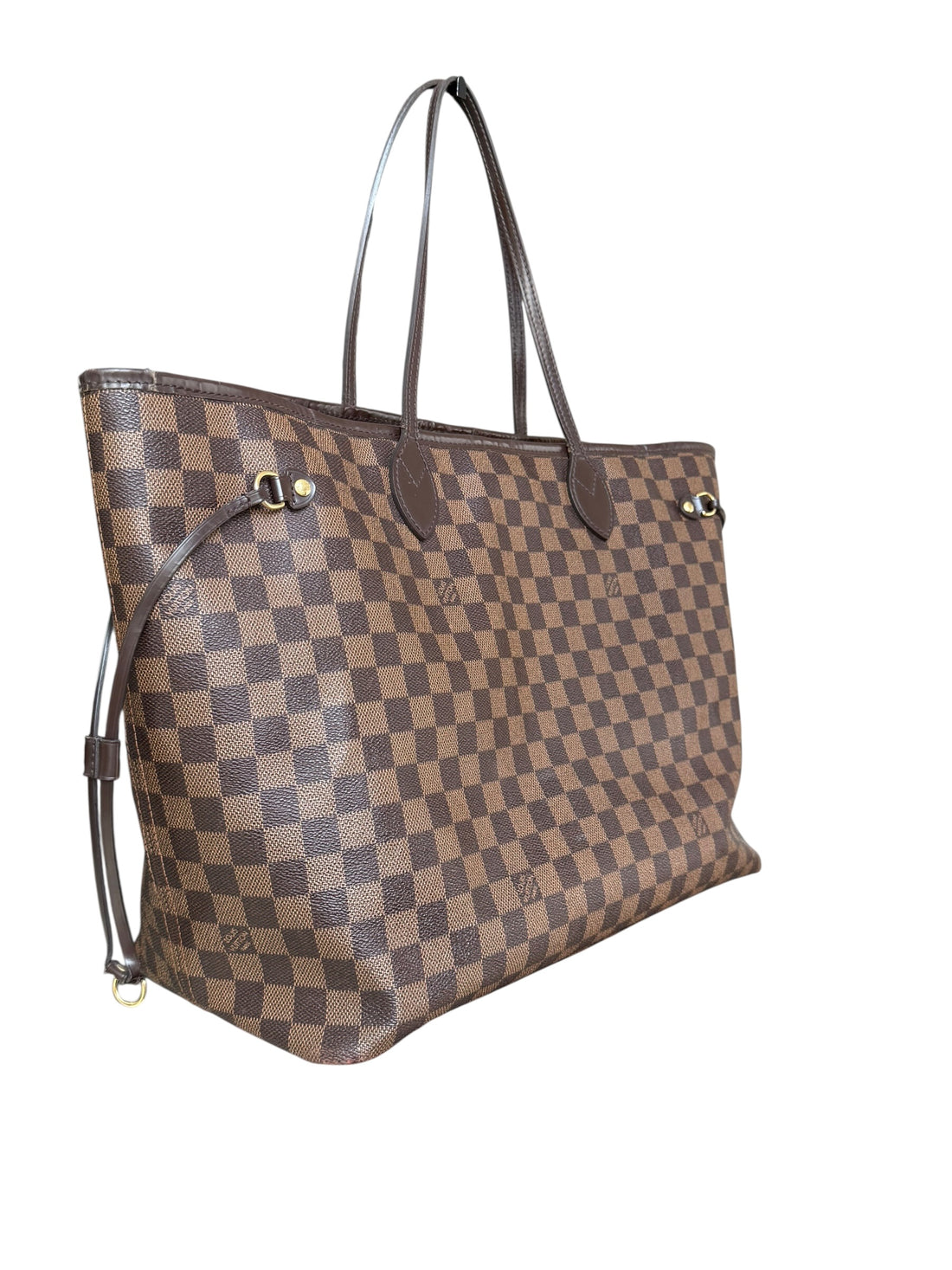 Louis Vuitton Neverfull GM in Damier Ebene mit abnehmbarer Pochette.