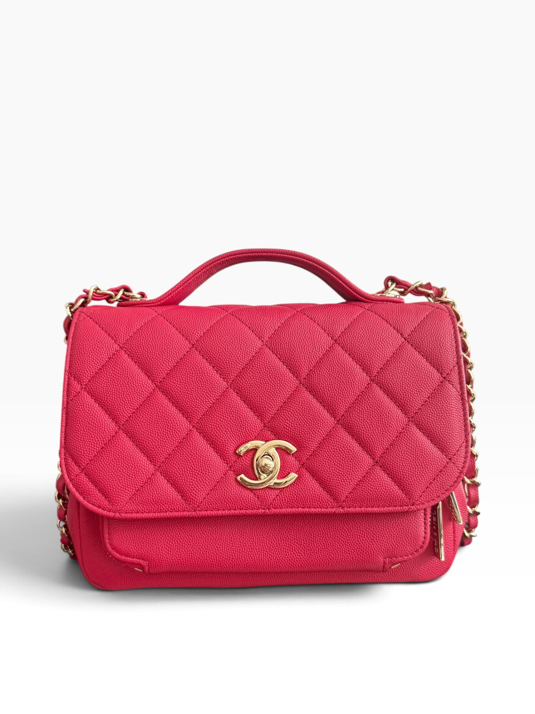 Chanel Business Affinity nell'espressiva tonalità lampone Framboise in pelle caviar