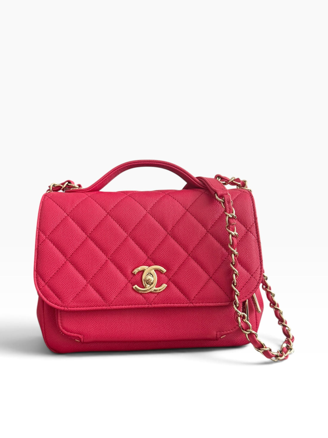 Chanel Business Affinity nell'espressiva tonalità lampone Framboise in pelle caviar