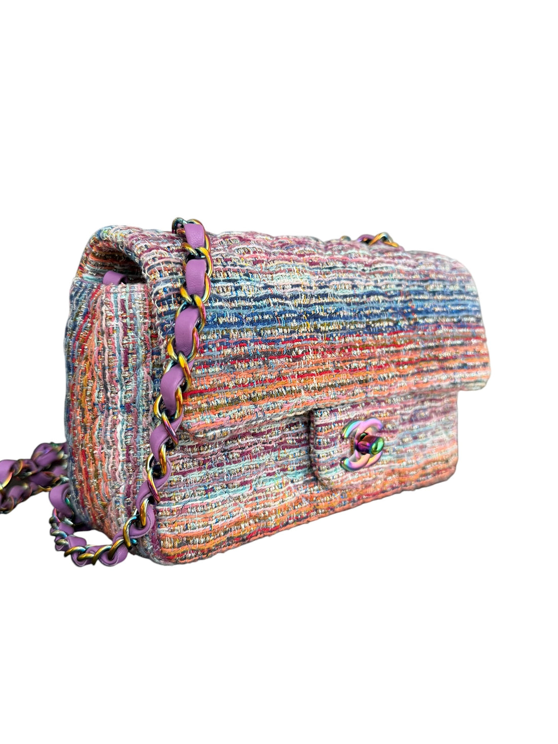 Chanel Classic Mini Rectangular aus der Kollektion 2020 aus Tweed. Multicolor - Mehrfarbig.