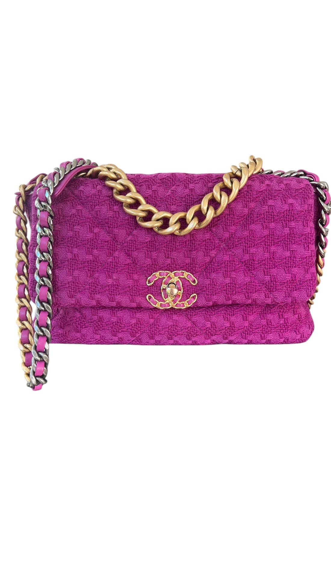 Chanel 19 Flap Bag in Tweed Medium purple