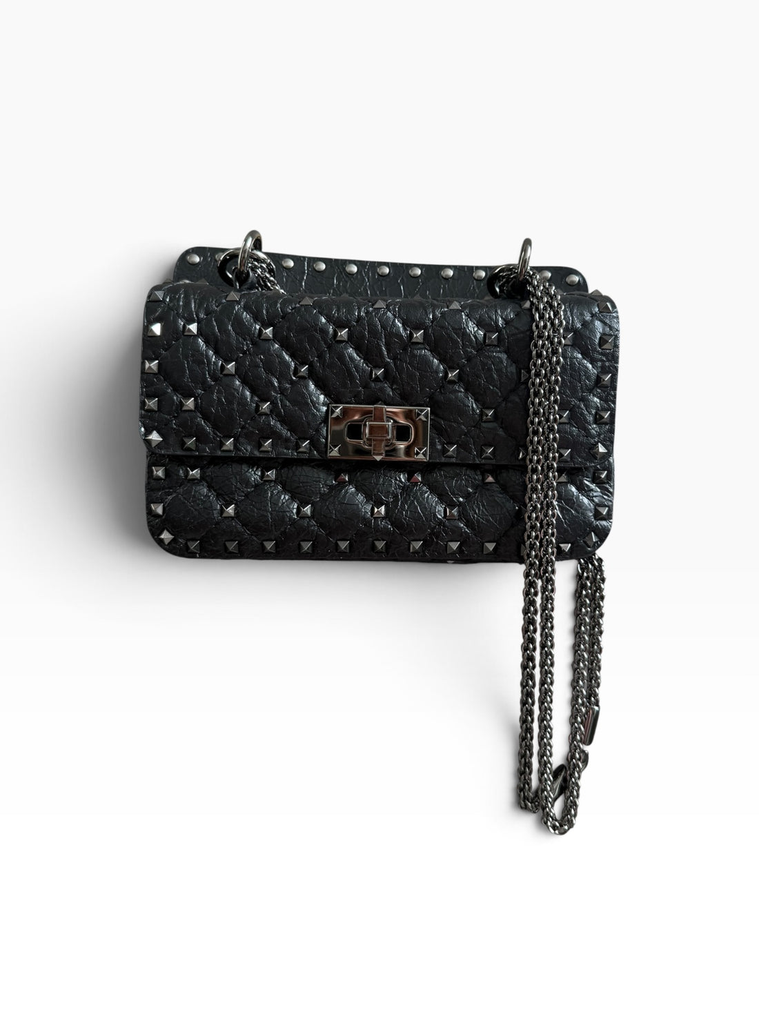 Borsa Valentino Garavani Rockstud Spike piccola Allblack soblack