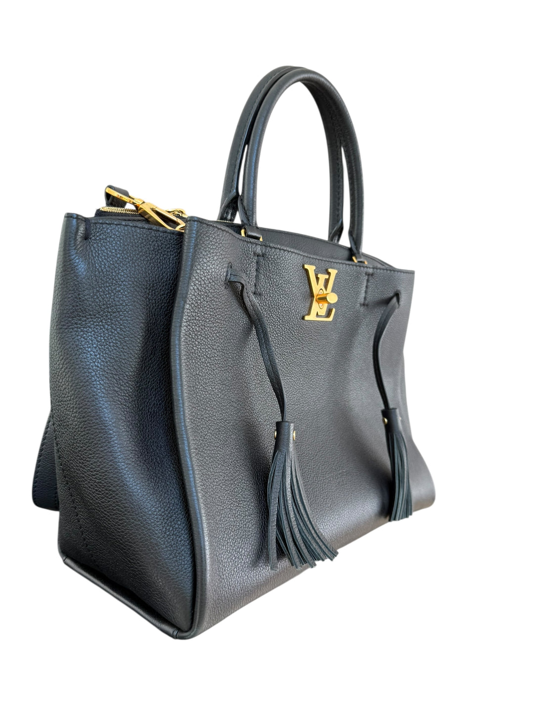Louis Vuitton Lockmeto Shopper aus schwarzem Kalbsleder