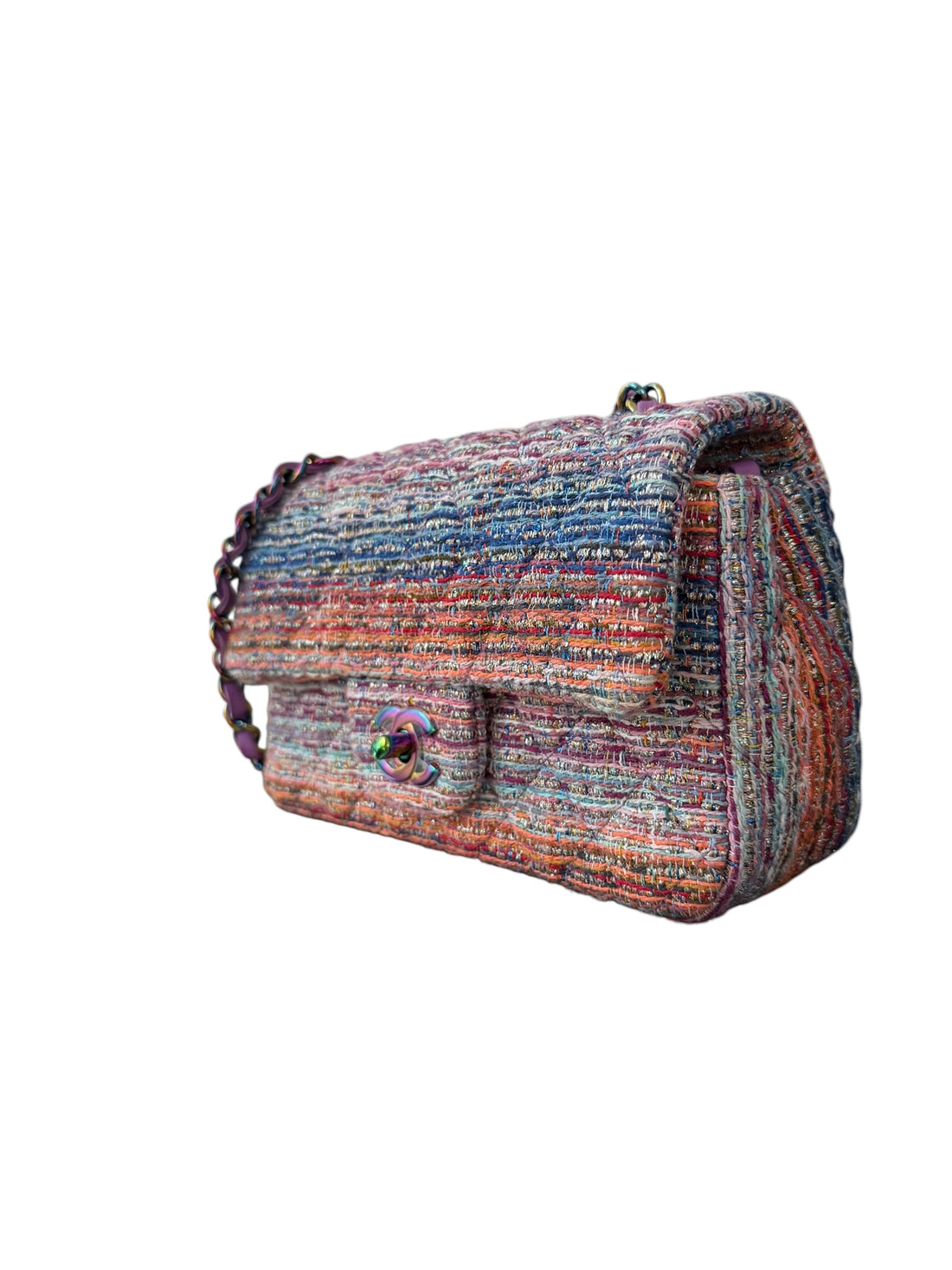 Chanel Classic Mini Rectangular aus der Kollektion 2020 aus Tweed. Multicolor - Mehrfarbig.