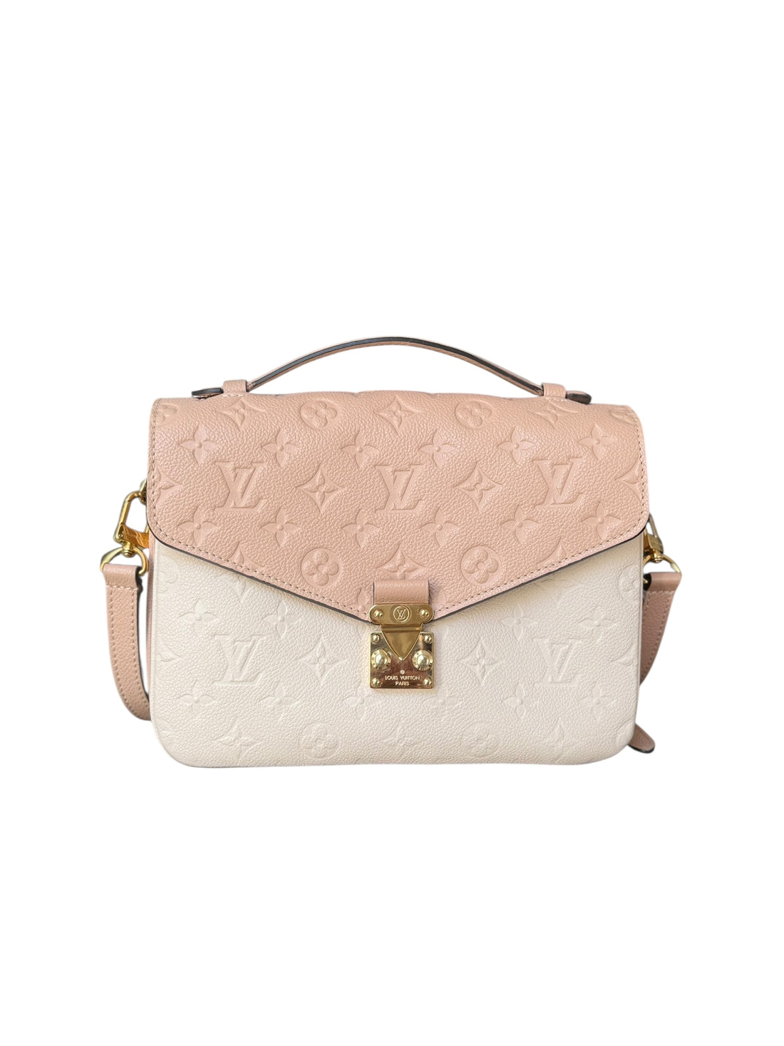 Louis Vuitton Metis Pochette Monogram Empreinte Leder in der Farbe beige / Creme