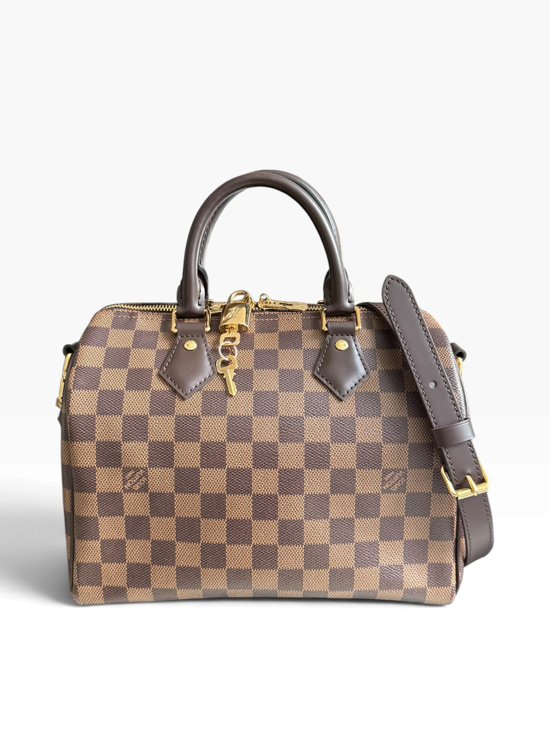 Louis Vuittion Speedy Bandoliere 25 in Damier Ebene.