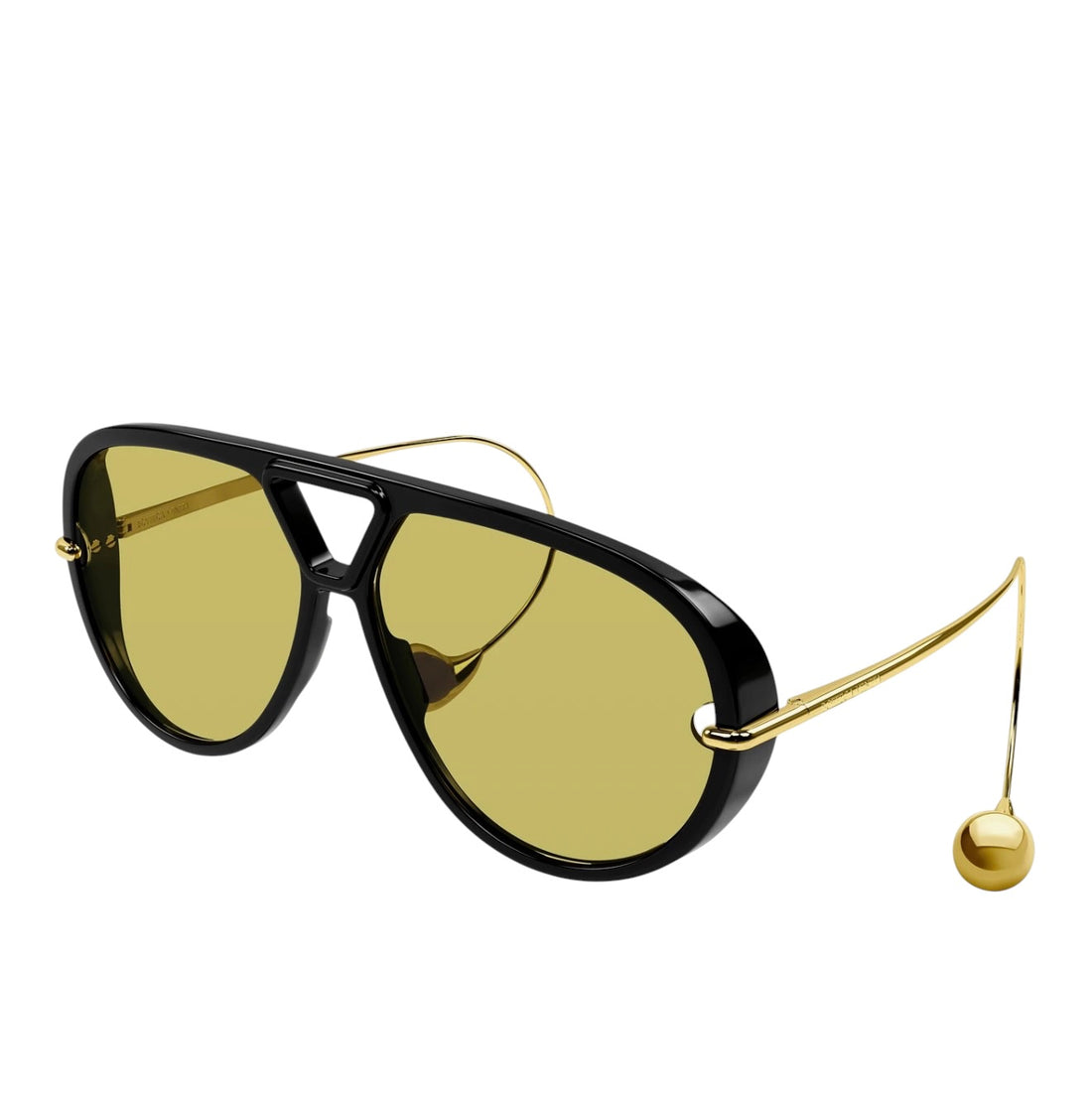 BOTTEGA VENETA Sonnenbrille. Diese in Japan aus robustem Acetat gefertigte Aviator-Sonnenbrille von Bottega Veneta verfügt über glänzende Metallbügel, die mit dem Drop-Detail des Hauses akzentuiert sind.