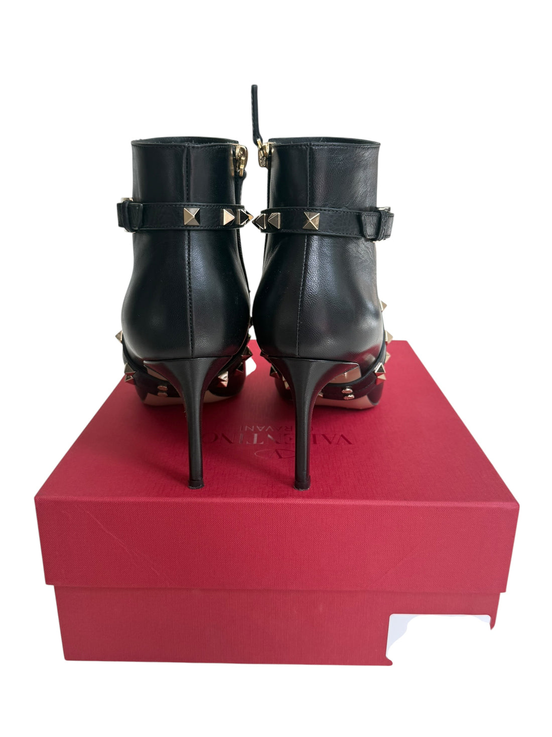 Valentino Stiefeletten Rockstud Grösse 38 1/2 aus schwarzem Leder und Nieten