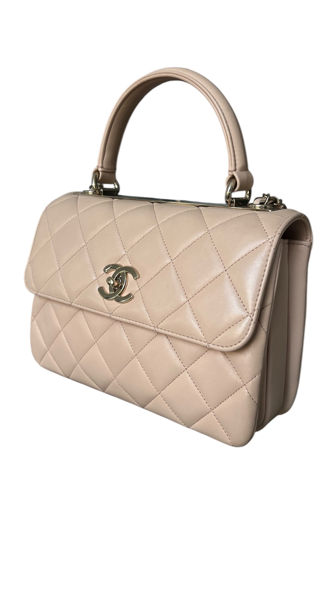 Chanel Trendy CC Handle Flap Bag in beige / nude