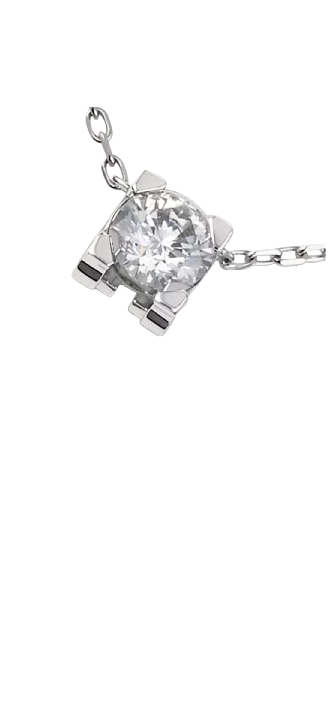 Cartier „C DE CARTIER“ Anhänger mit Kette, Diamant 0.21 Karat im Brillantschliff, 750er Weißgold