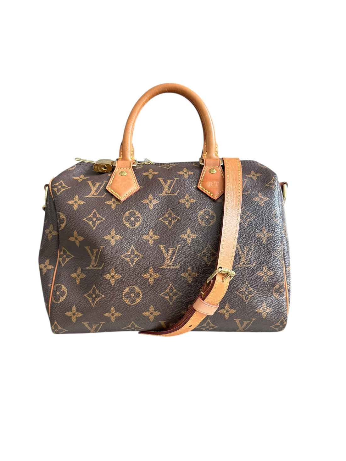Louis Vuitton Speedy Monogram Canvas 25 mit abnehmbarem und verstellbarem Schulterriemen.