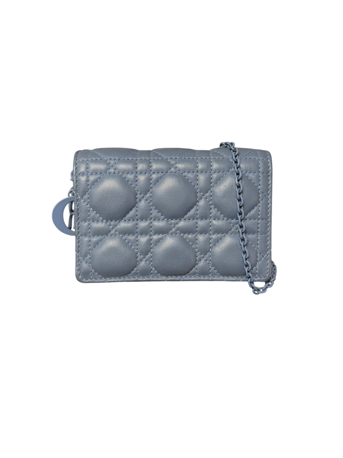 Christian DIOR Nano Card Holder mit abnehmbarer Kette und abnehmbarem Dior Anhänger.
