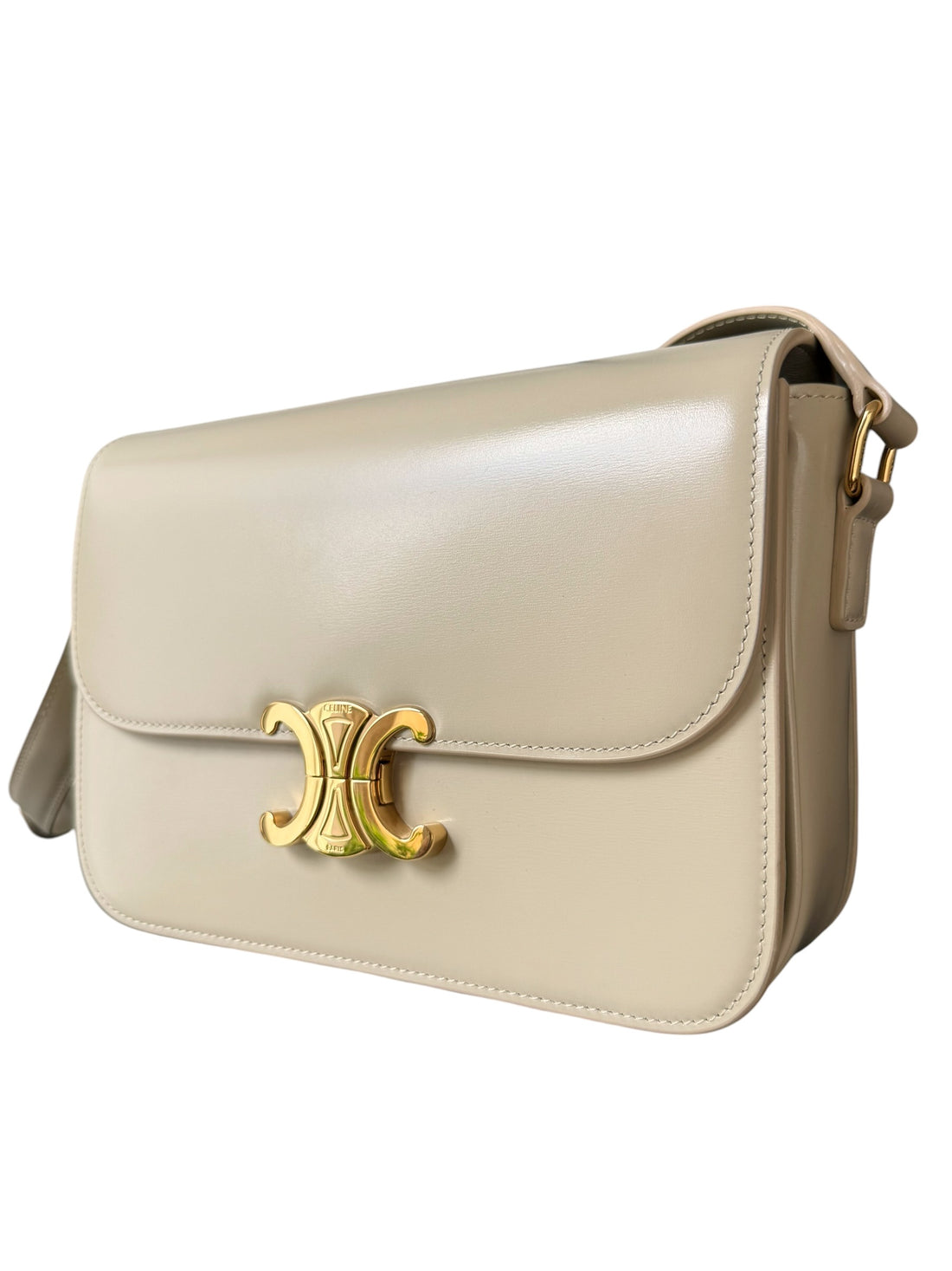 Celine klassische Triomphe Tasche aus glänzendem Kalbleder.