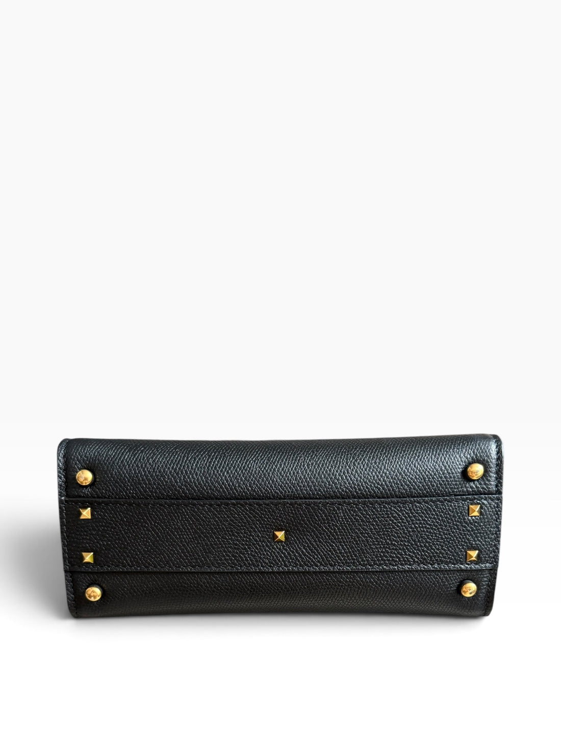Petit sac à main Valentino Garavani Vsling en cuir de veau grainé noir.