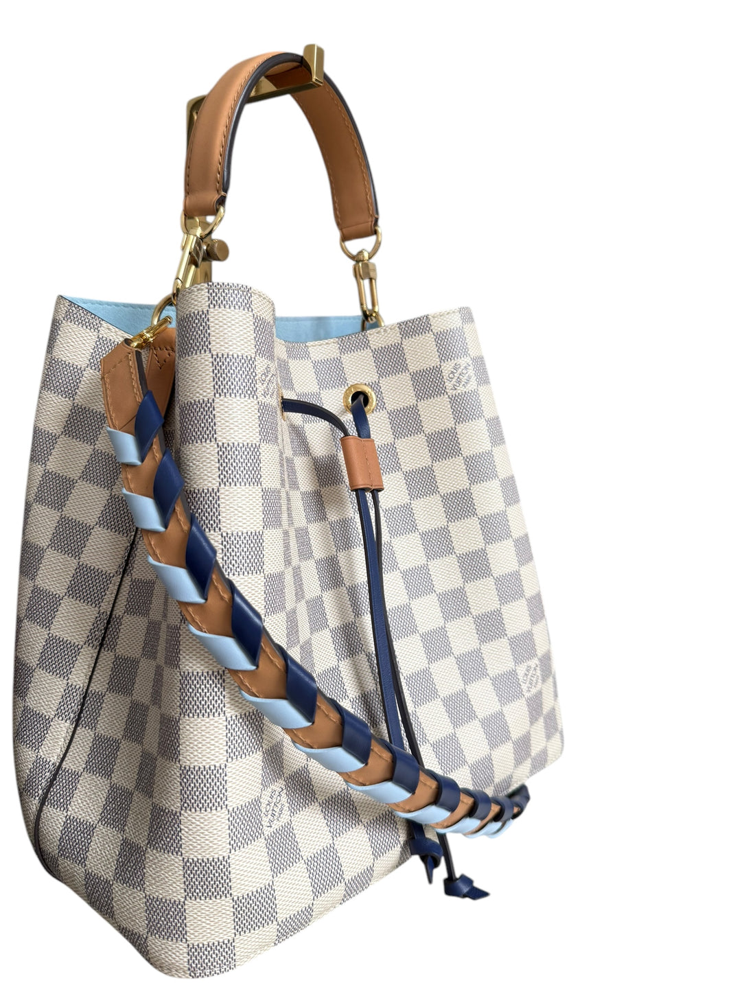 Louis Vuitton Néonoé in Canvas Damier Bleu Azur. Braided. Limited Edition.