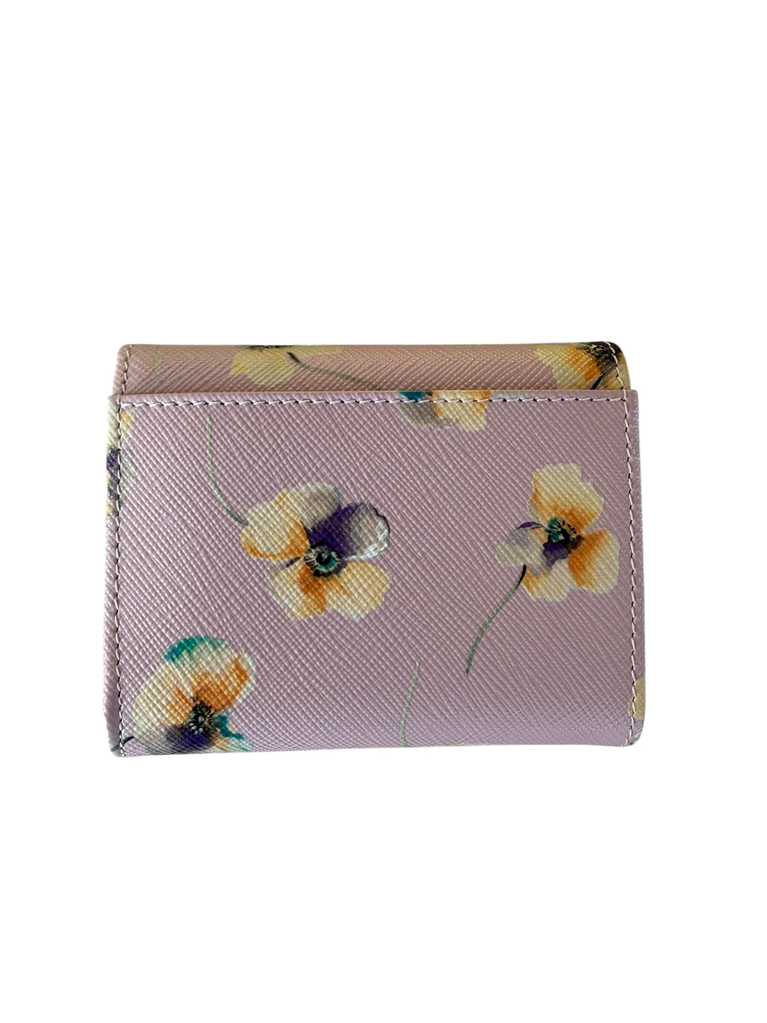 Prada Portemonnaie aus Saffiano Leder mit zartem Blumenmuster