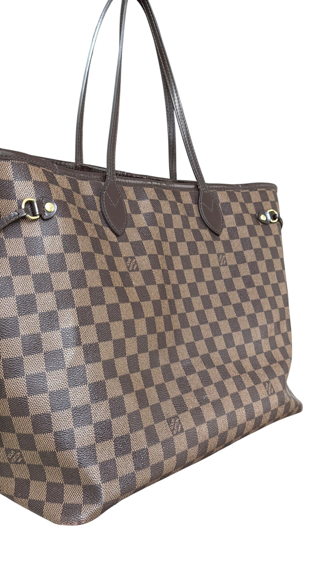 Louis Vuitton Neverfull GM in Damier Ebene mit abnehmbarer Pochette.