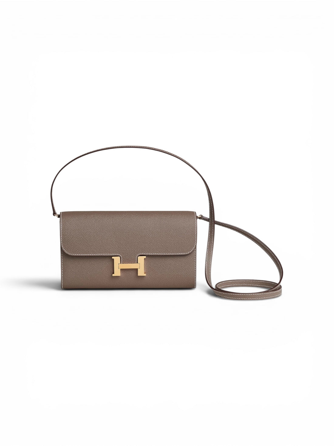 Hermès Constance to go in der Farbe Etoupe.