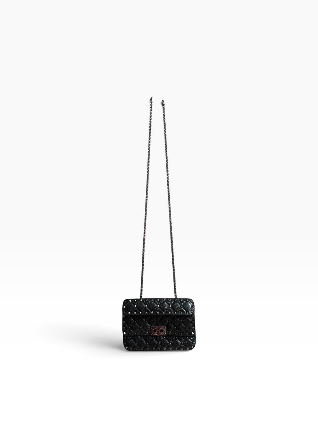 Borsa Valentino Garavani Rockstud Spike piccola Allblack soblack