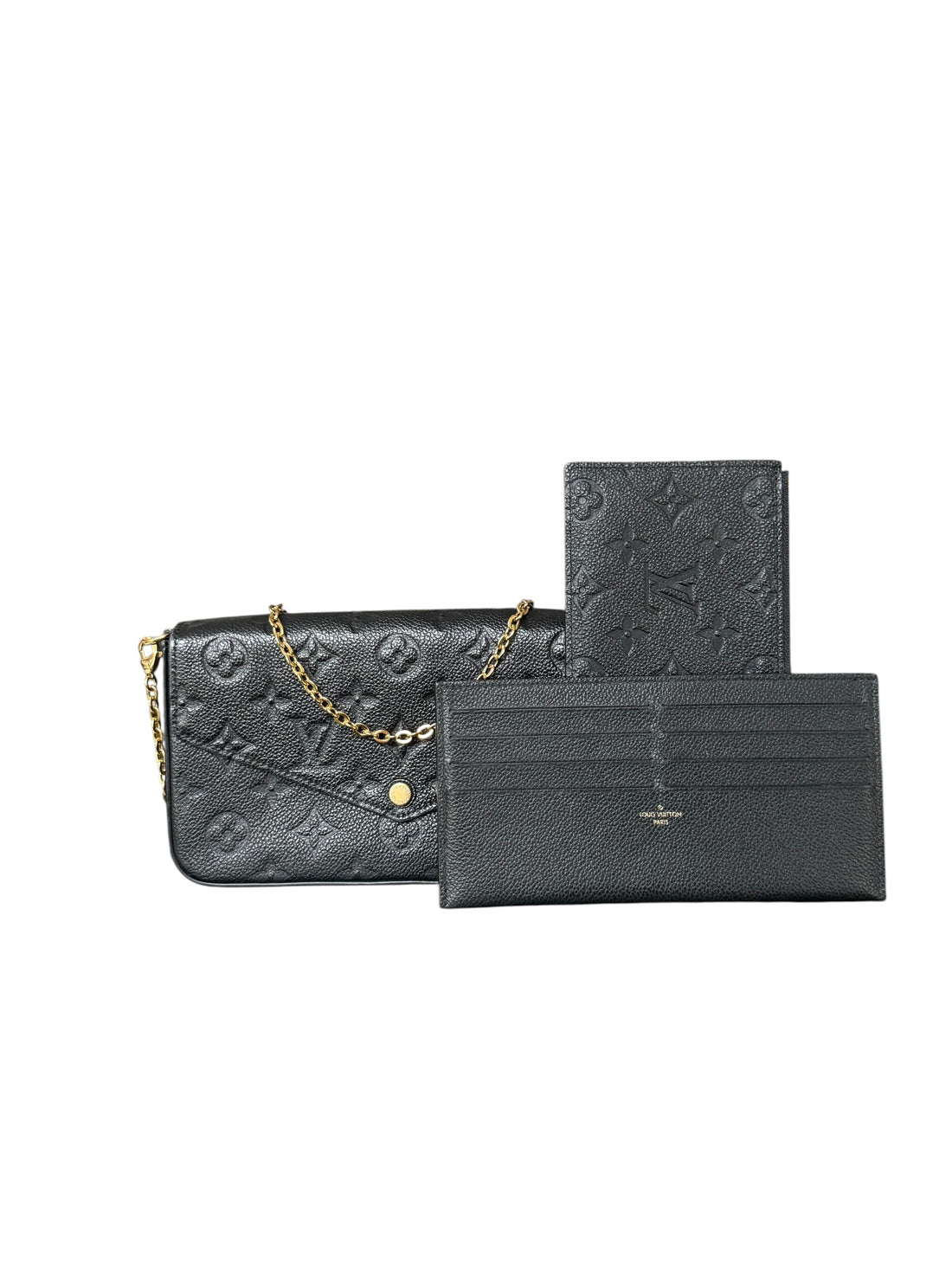 Louis Vuitton Félicie Pochette aus geprägtem, geschmeidigem, genarbtem Monogram Empreinte Leder