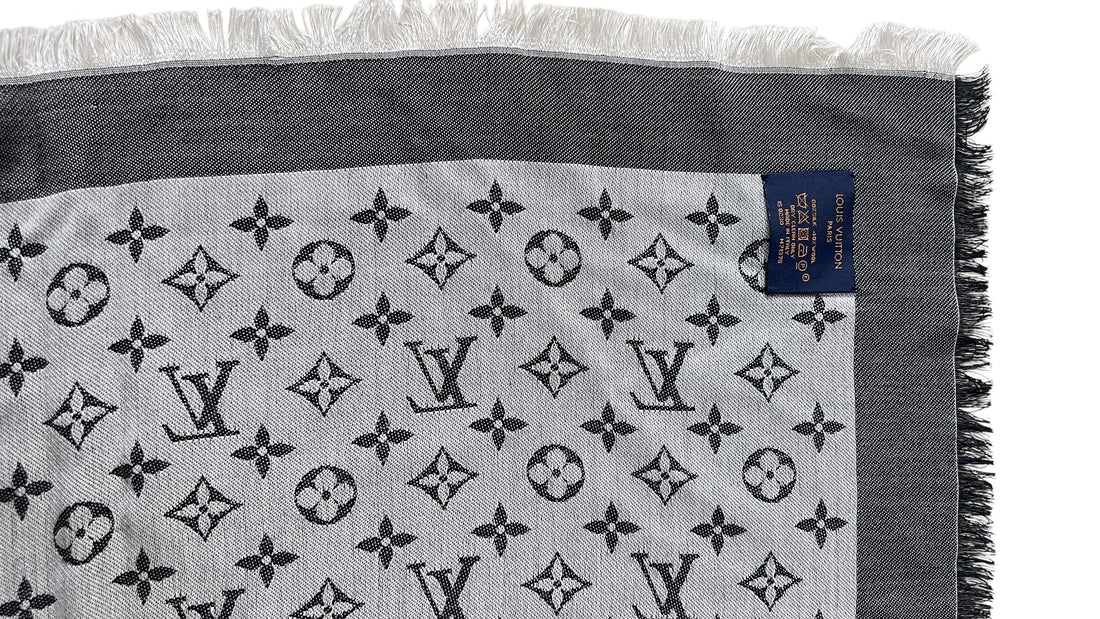 Louis Vuittion Schal M71378 Monogram Denim schwarz