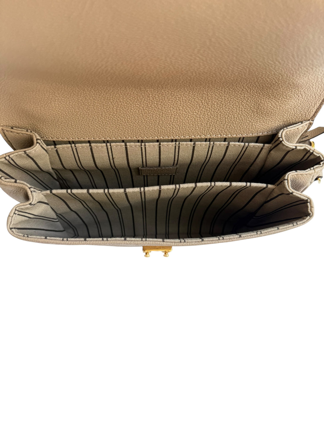 Louis Vuitton Metis Pochette Monogram Empreinte Leder in tourterelle