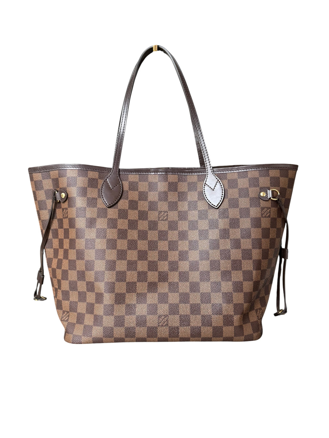 Louis Vuitton Neverfull MM in Damier Ebene Canvas mit abnehmbarer Pochette.