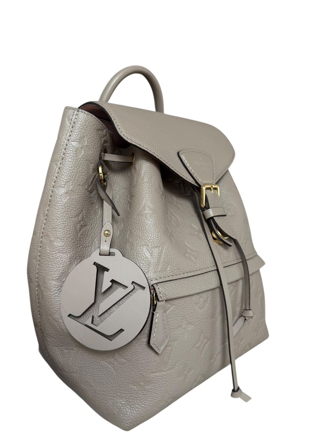 Louis Vuitton Rucksack Montsouris in Monogram Empreinte Leder Tourterelle