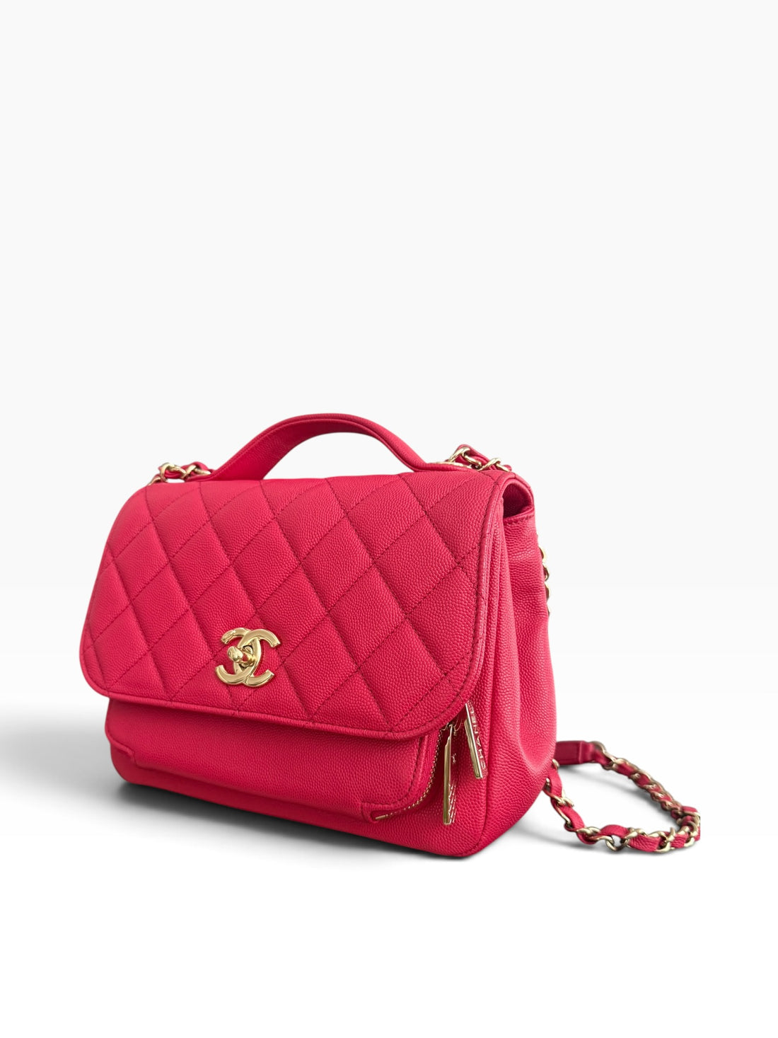 Chanel Business Affinity nell'espressiva tonalità lampone Framboise in pelle caviar