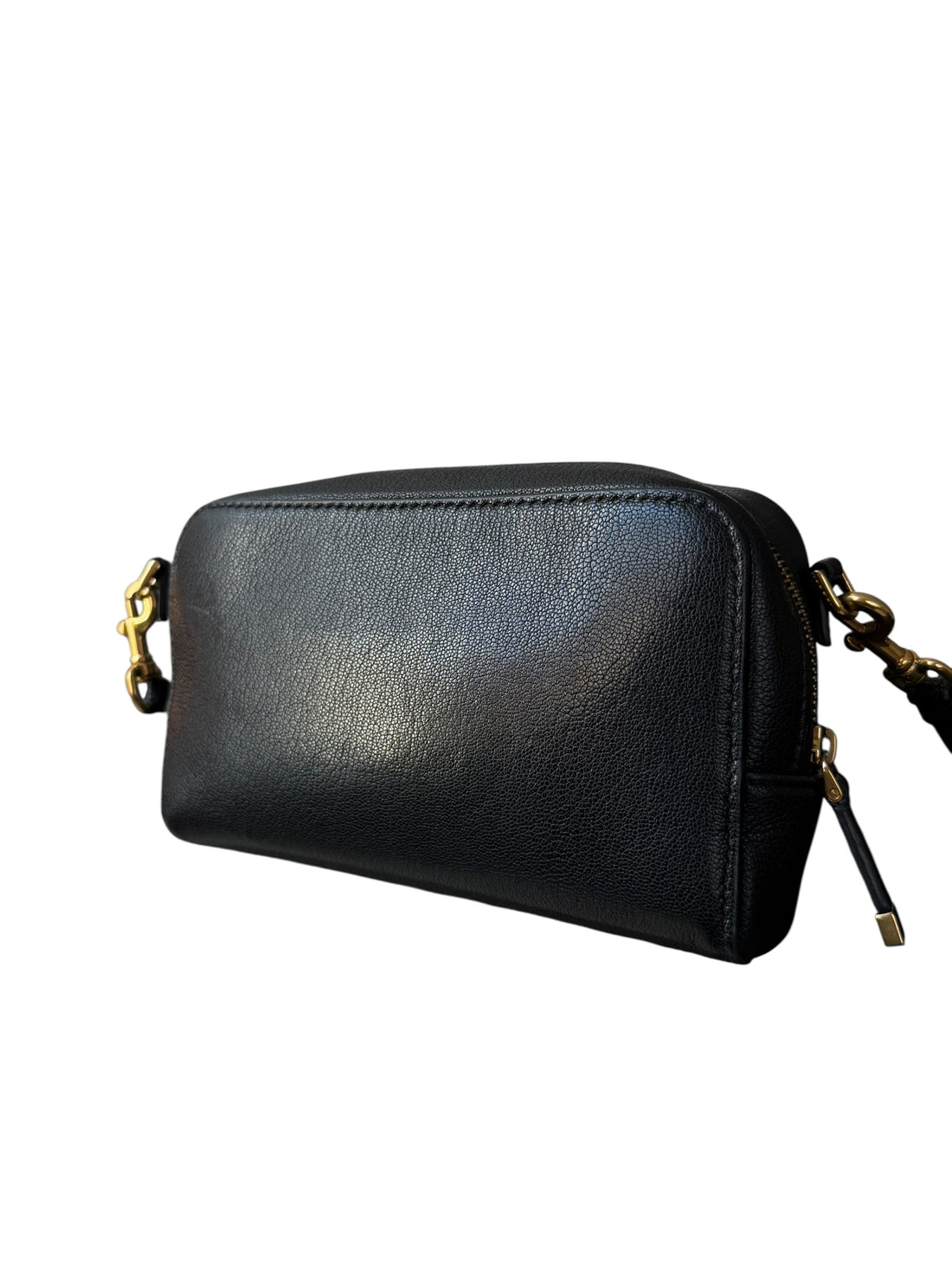 Dior Saddle Pouch aus schwarzem Ziegenleder und goldfarbener Hardware