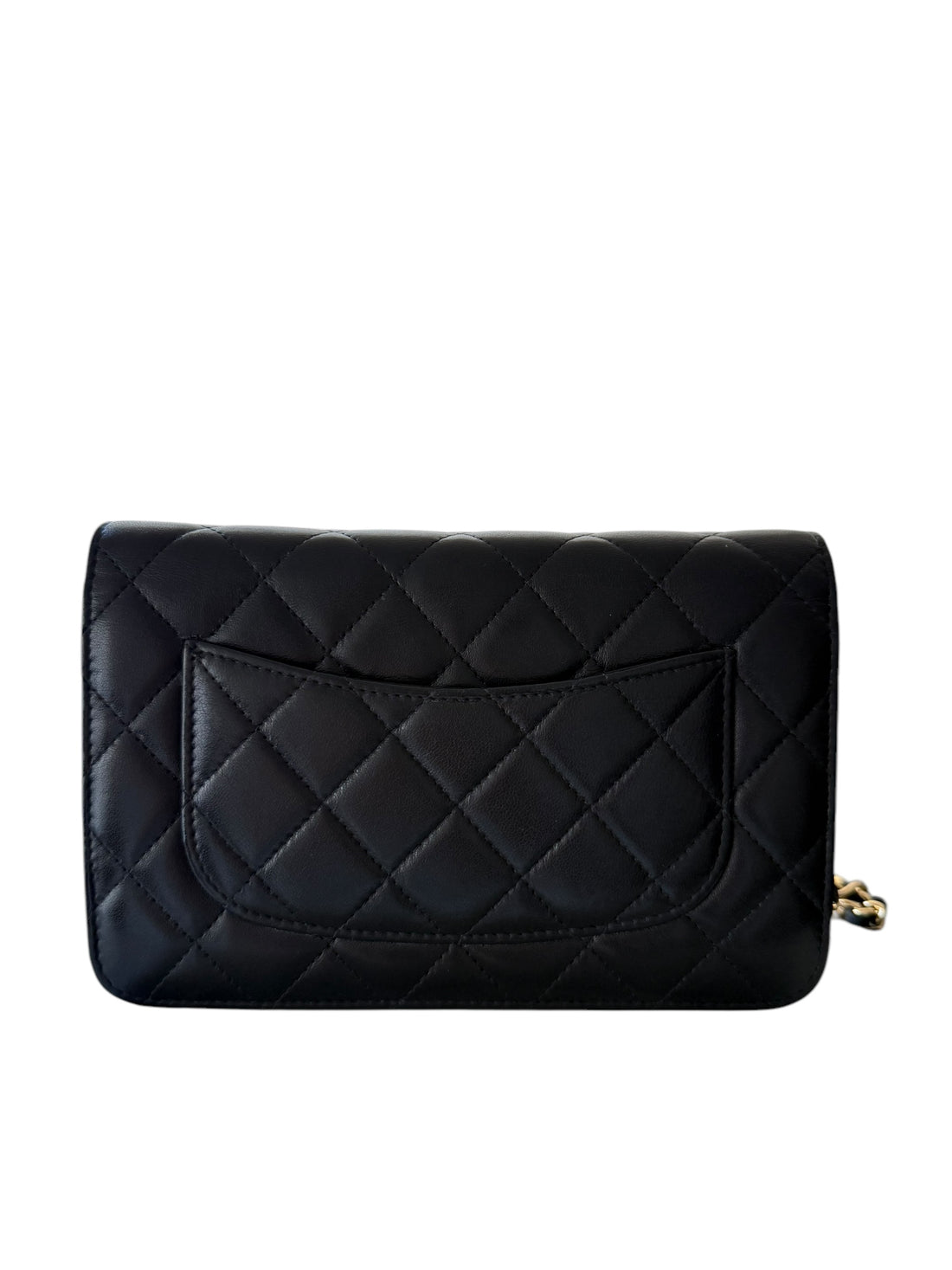 Chanel Wallet on Chain WOC aus schwarzem Lammleder