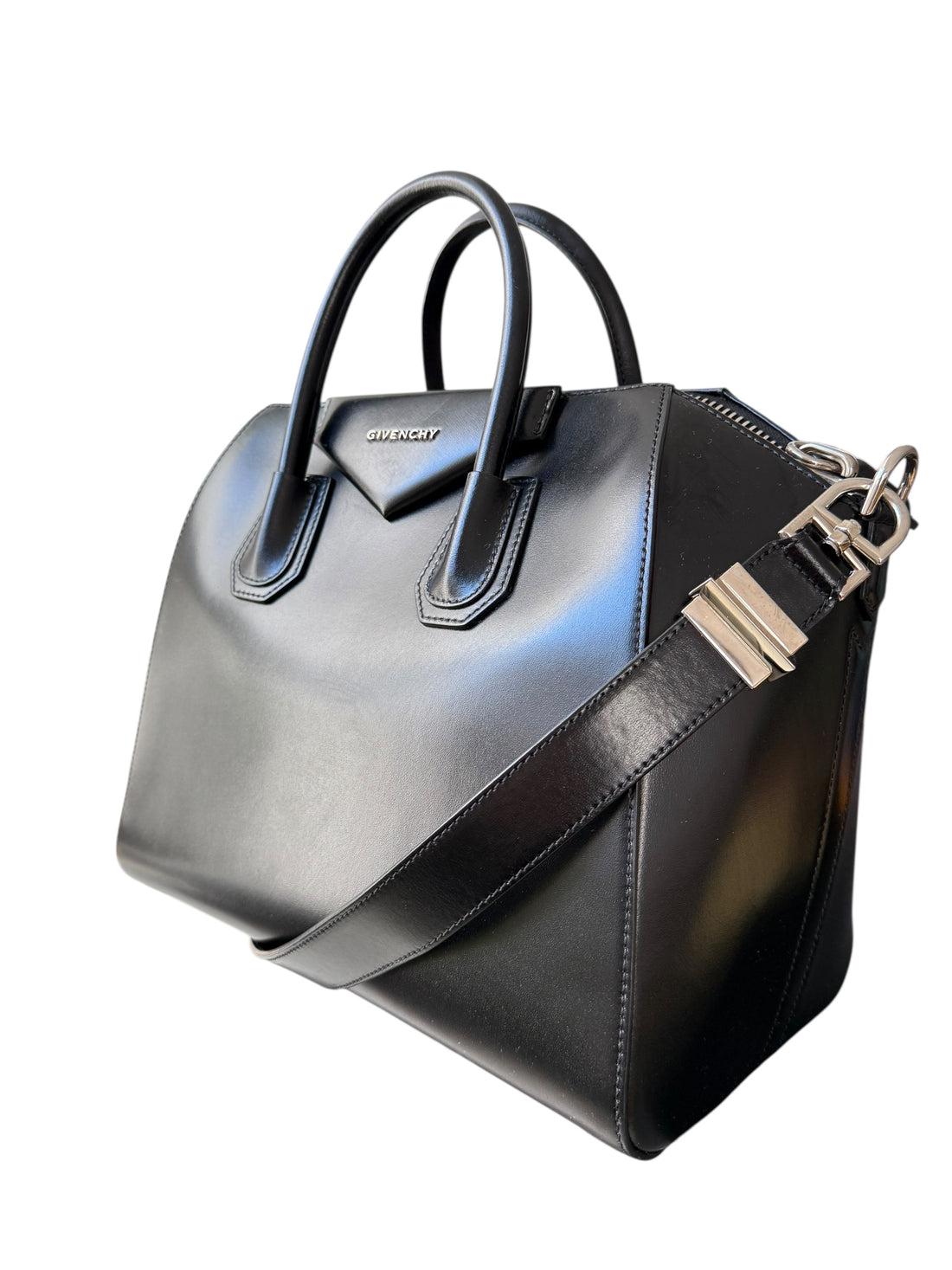 Givenchy Antigona Medium mittelgrosse Hand- oder Umhängetasche aus schwarzem Box-Kalbslede