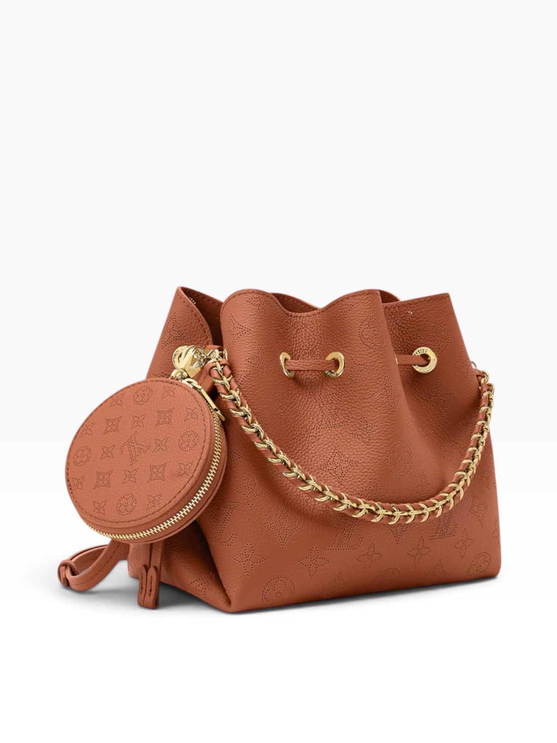 Louis Vuitton Bella Mahina cognac. Perforiertem Mahina Kalbsleder. Besatz aus Kalbsleder
