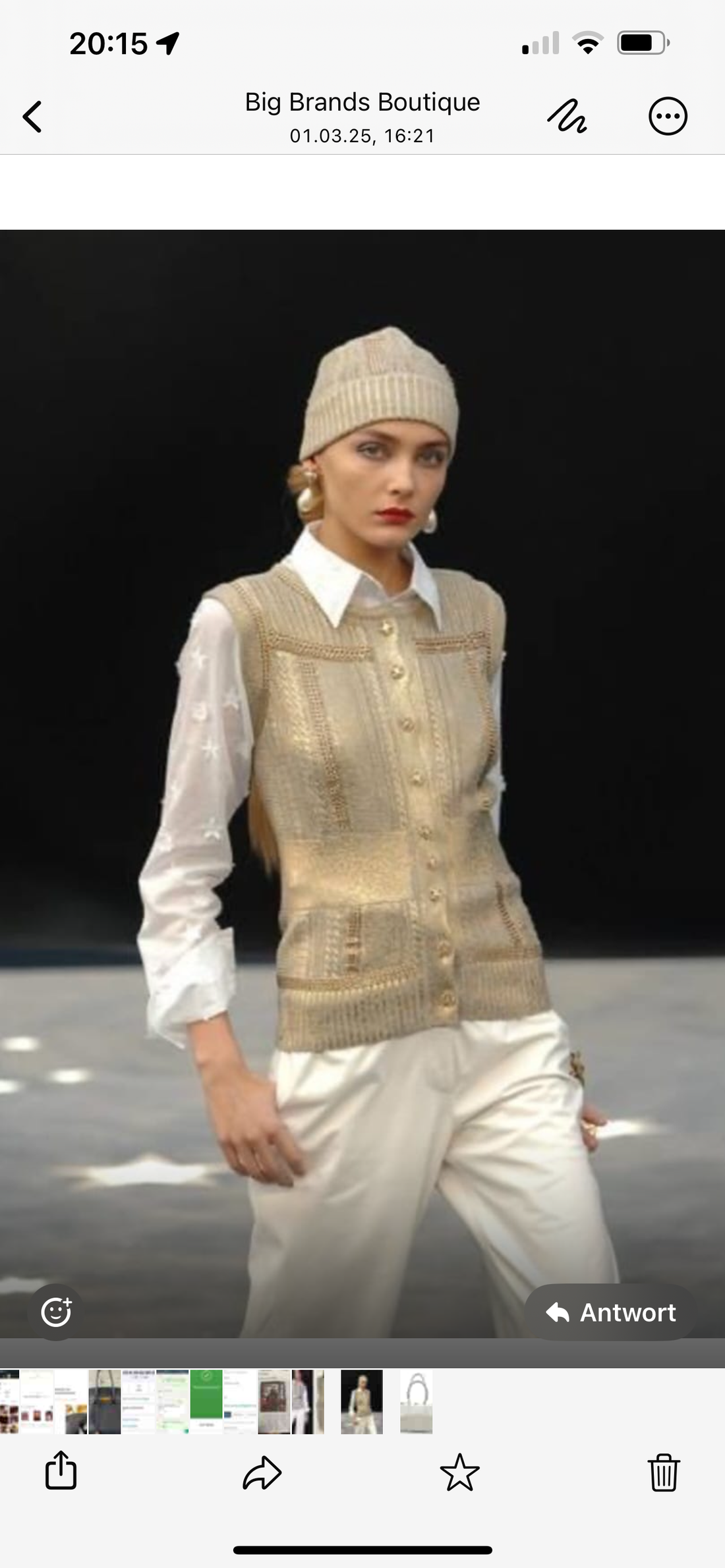 Chanel 2 -Teiler Weste (Gilet/Cardigan) und Rock (Skirt) Grösse 36