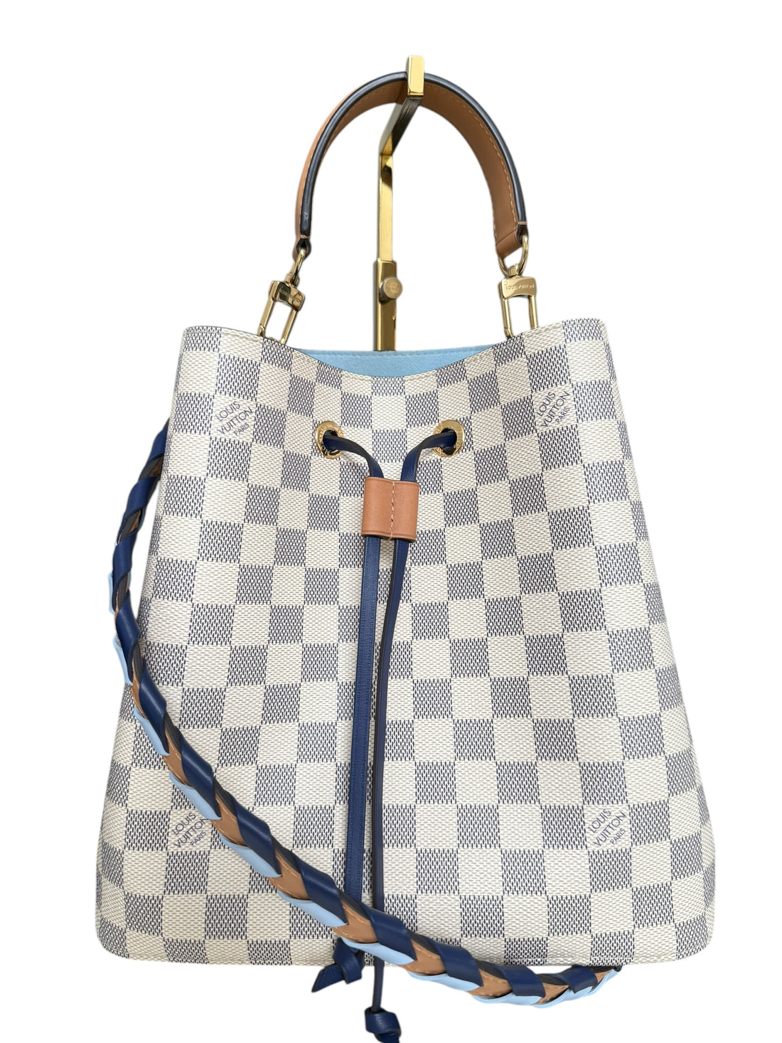 Louis Vuitton Néonoé in Canvas Damier Bleu Azur. Braided. Limited Edition.