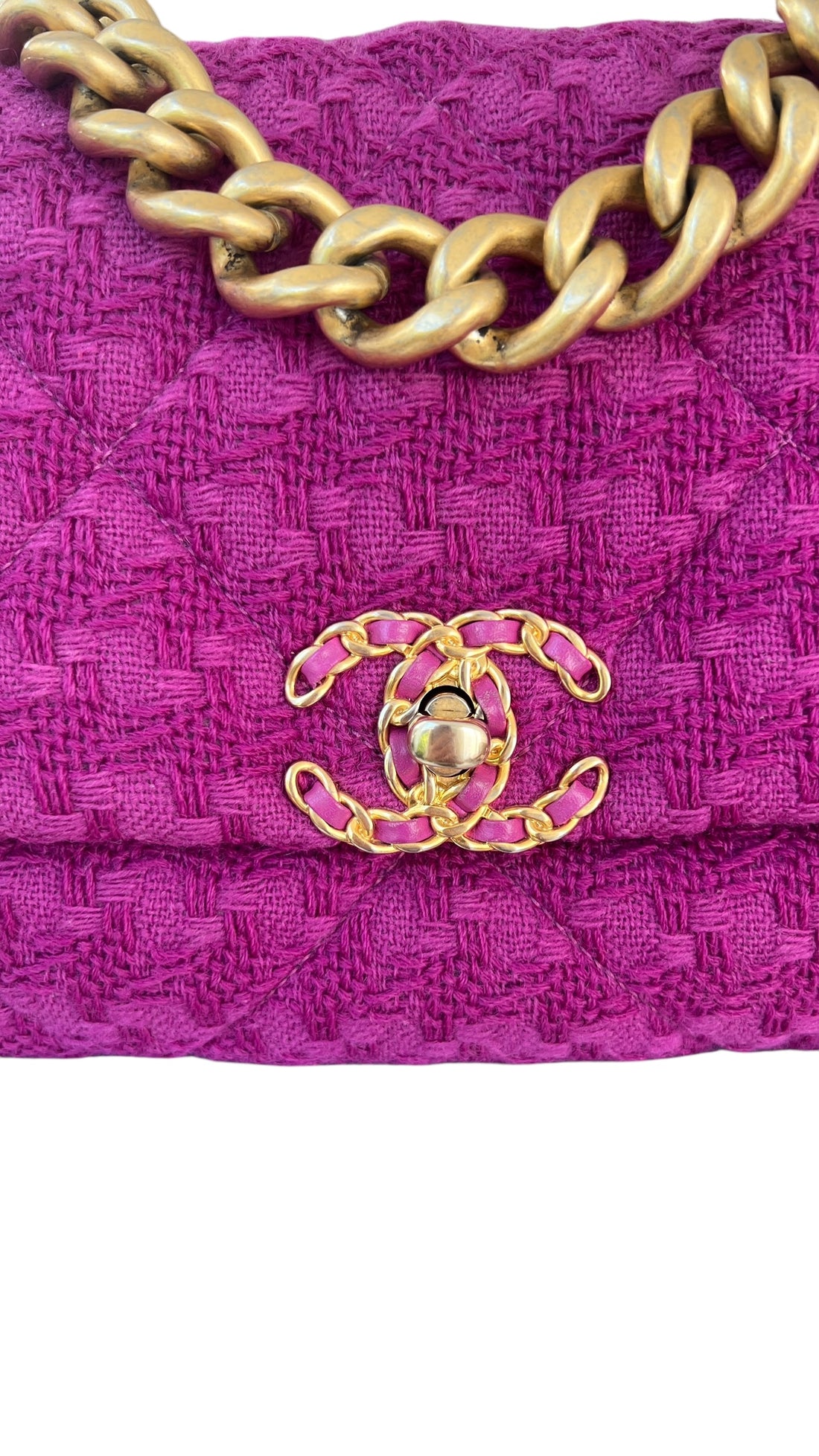 Chanel 19 Flap Bag in Tweed Medium purple