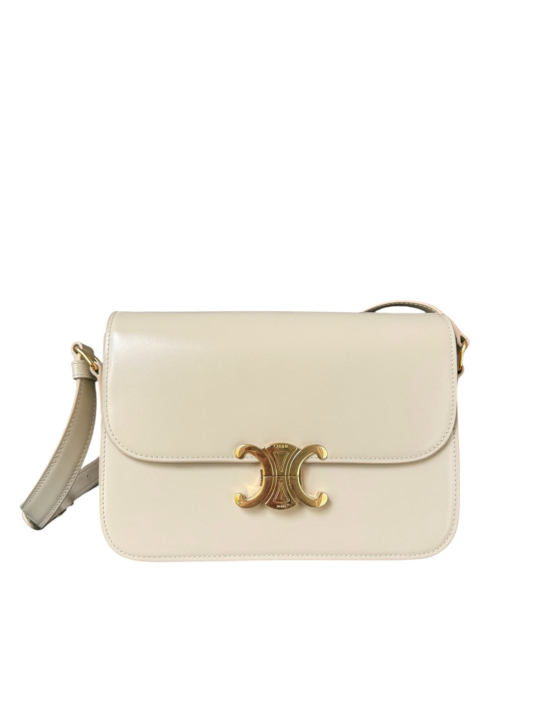 Celine klassische Triomphe Tasche aus glänzendem Kalbleder.