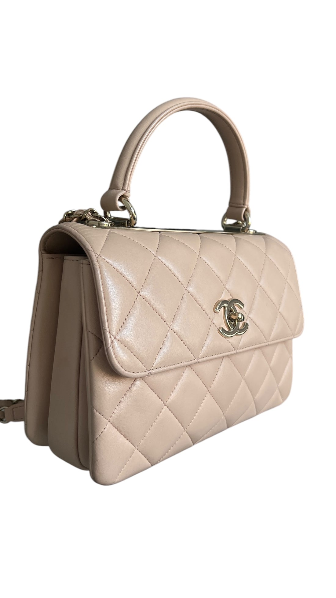Chanel Trendy CC Handle Flap Bag in beige / nude