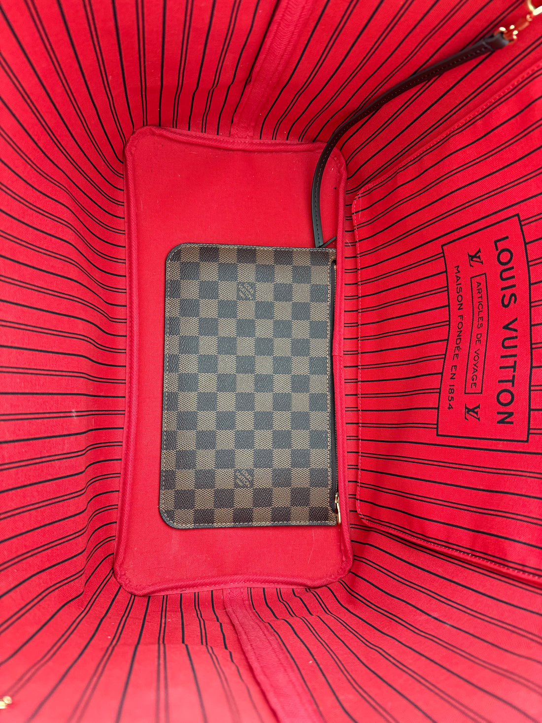 Louis Vuitton Neverfull GM in Damier Ebene mit abnehmbarer Pochette