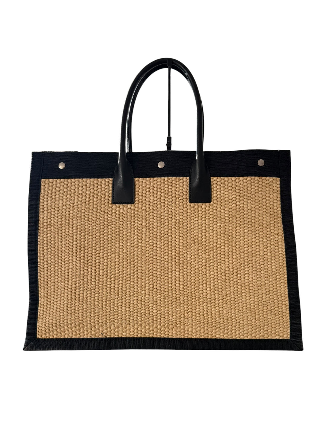 YSL Saint Laurent Rive Gauche Shopper Totebag aus Canvas (Leinen) und Ledergriffen