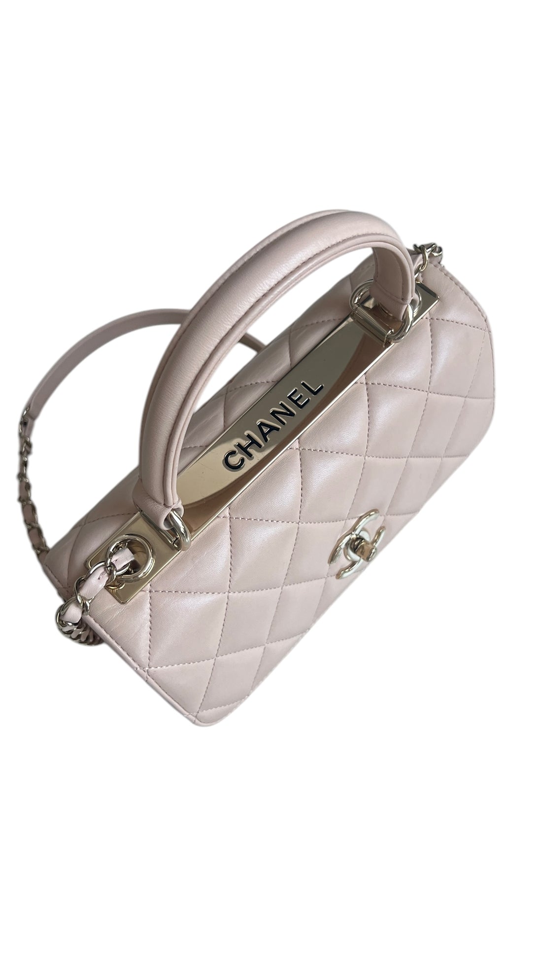 Chanel Trendy CC Handle Flap Bag in beige / nude