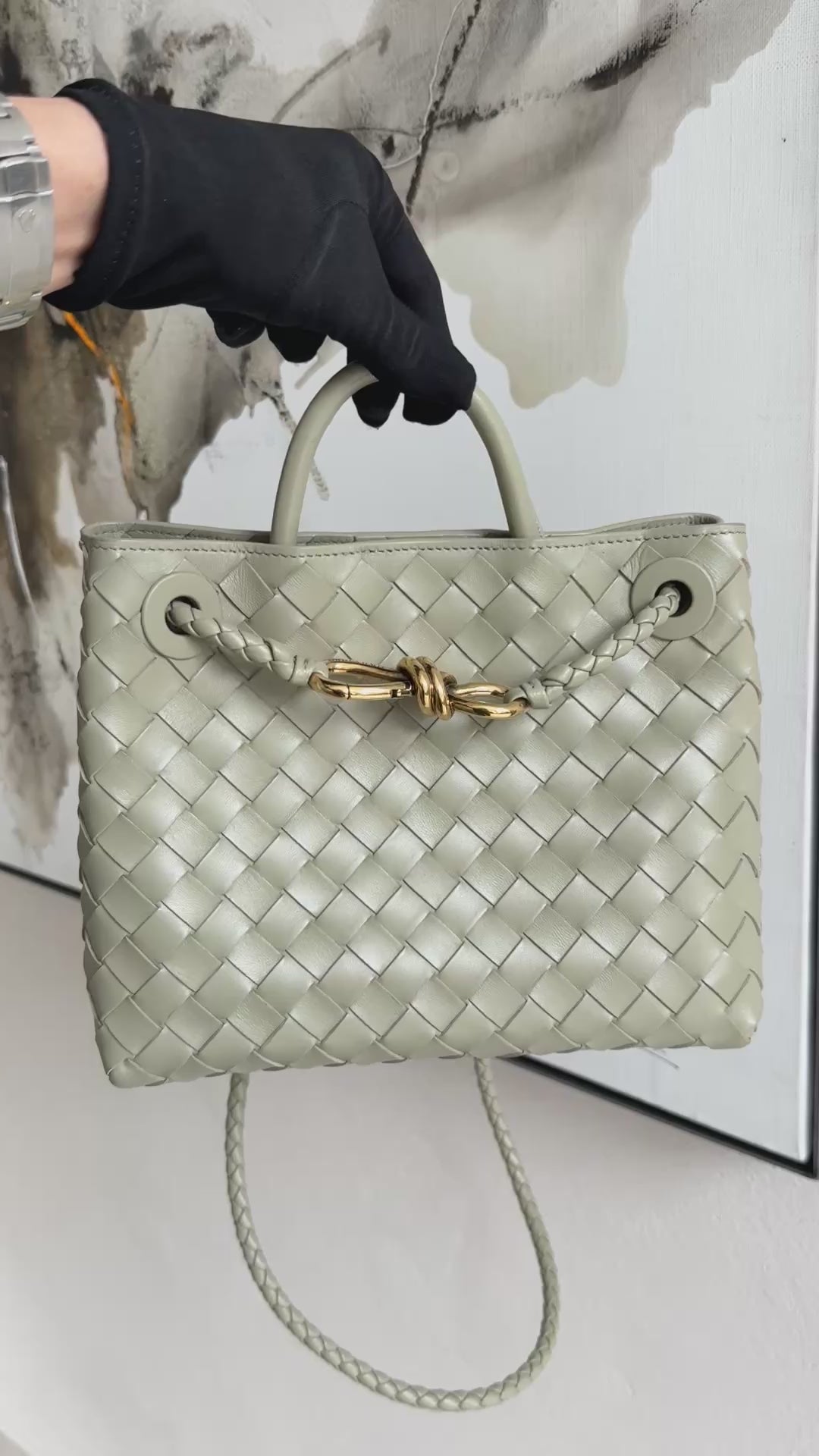 Bottega Veneta Andiamo small travertine