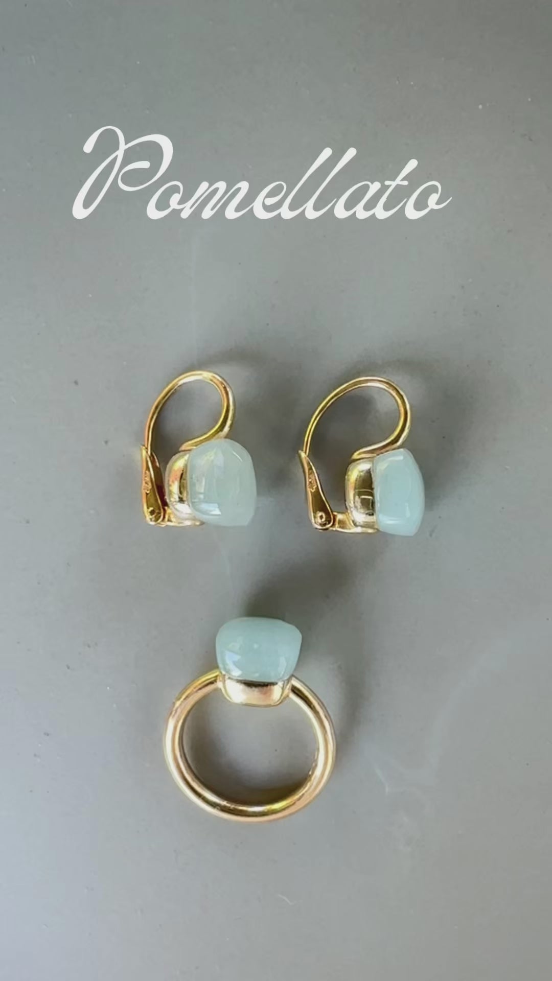 Pomellato Ring Nudo Grösse 53 in Rosegold / Weissgold mit Aquamarine Milky