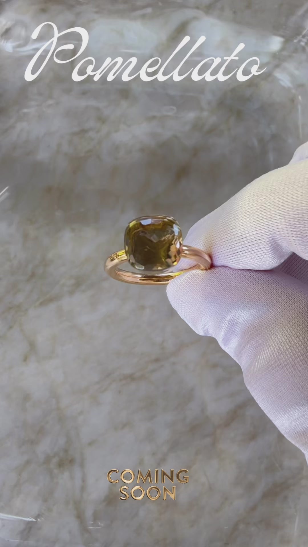 Pomellato Ring Nudo Grösse 53 in Rosegold / Weissgold mit Topaz grün